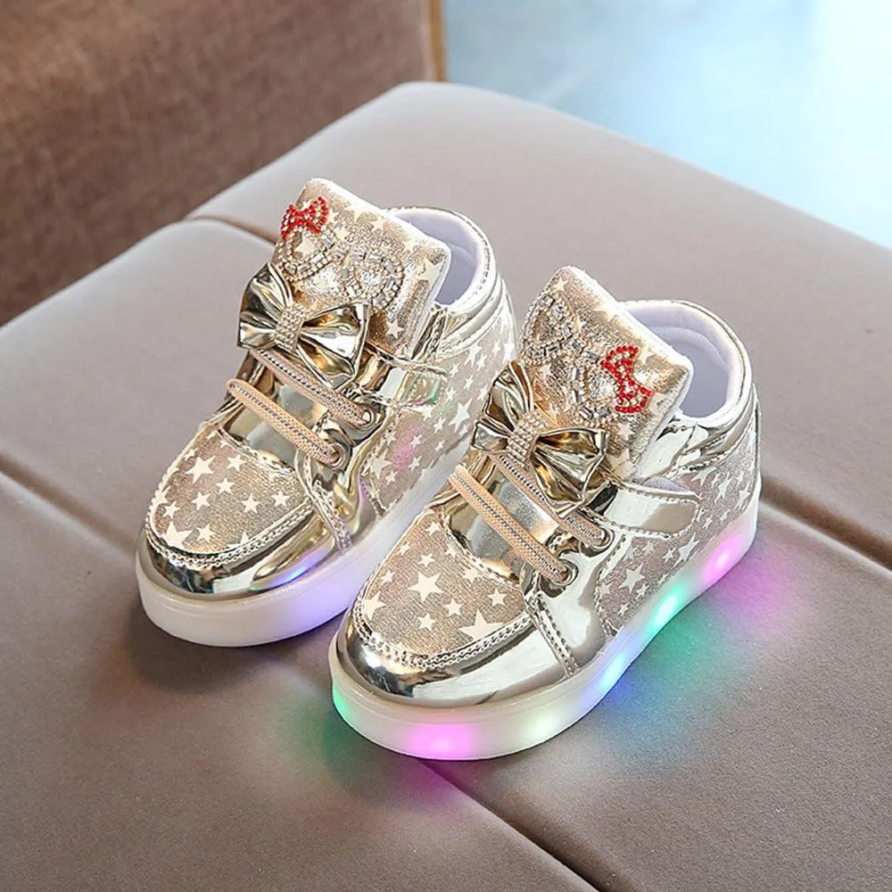 Toddler Baby Fashion Star Luminous Child Casual Colorful Light Shoes Cute Shoes Fir Girls LED Light Baby Shoes Casual
