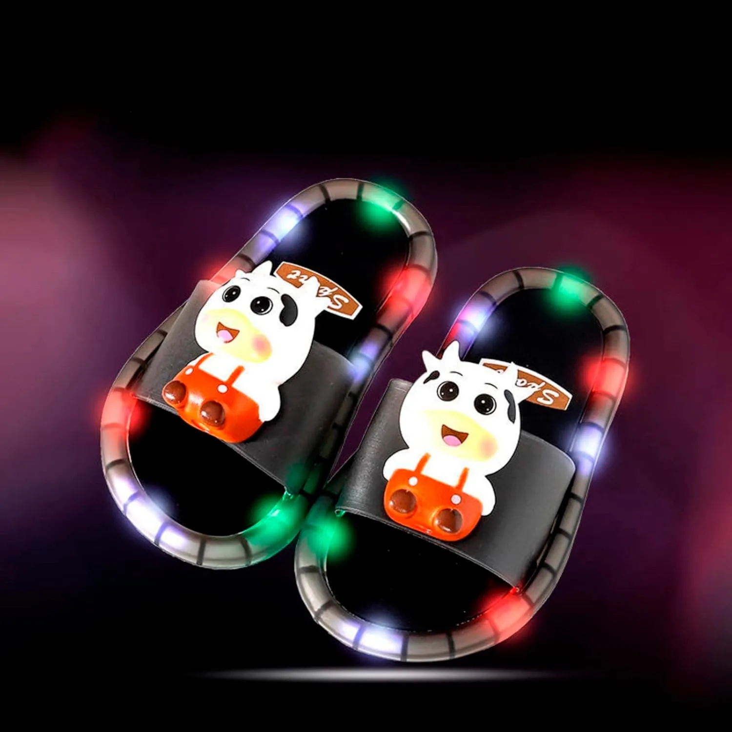 Toddler Girls Boys Light Up Slippers 2025 Summer Stylish Cute Cartoon Animal Luminous Slides Open Toe Slip On Sandal