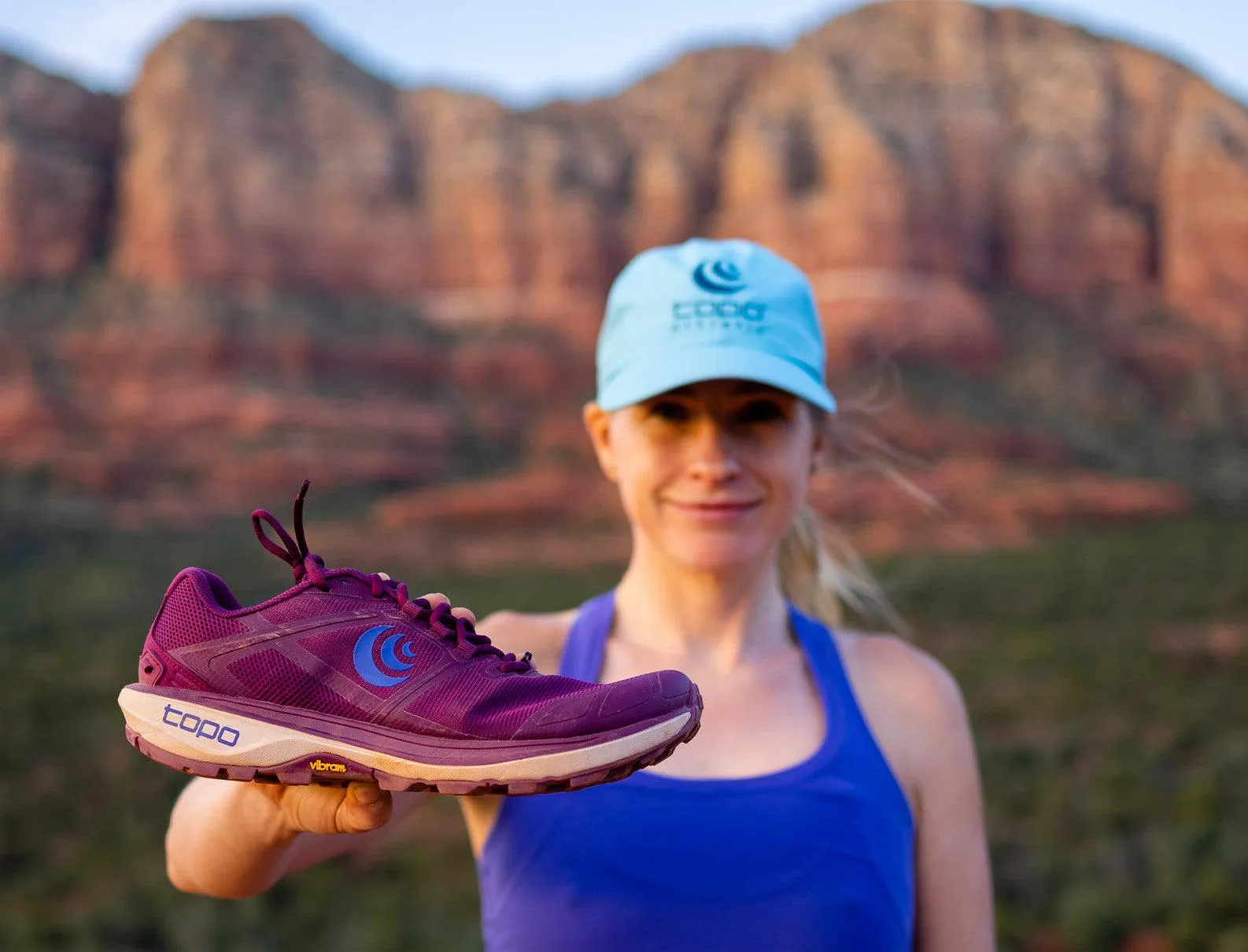 Topo Women's Terraventure 4 Trail Running Shoes (Berry/ Violet)
