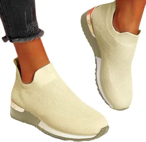 Walking Shoes Women Comfort Wide Toe Orthopedic Shoes for Women Slip Ons Mesh Fashion Wedge Platform Sneakers