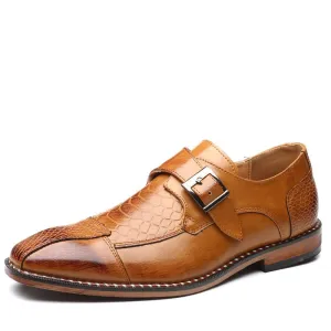 West Louis Classic Crocodile Pointy PU Leather Formal Shoes