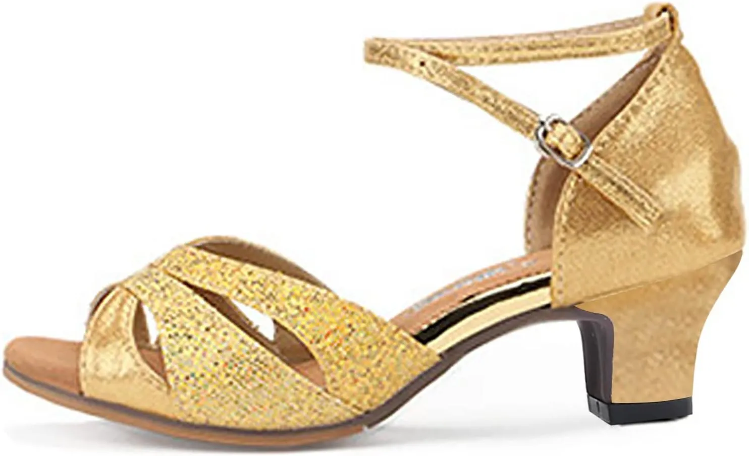 Womens Latin Dance Shoes T-Strap Low Heel Soft Bottom Latin Dance Shoes 2025 Summer Casual Comfortable Wedding Sandals