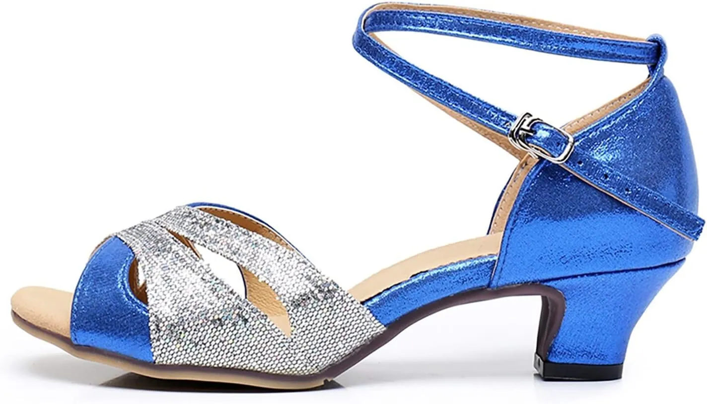 Womens Latin Dance Shoes T-Strap Low Heel Soft Bottom Latin Dance Shoes 2025 Summer Casual Comfortable Wedding Sandals