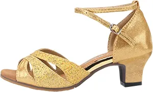 Womens Latin Dance Shoes T-Strap Low Heel Soft Bottom Latin Dance Shoes 2025 Summer Casual Comfortable Wedding Sandals
