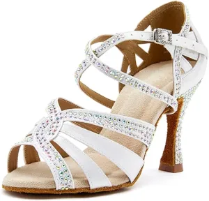 Women's Open-Toe Latin Dance Shoes - Stylish Ballroom Salsa Tango Heels, 5CM/2Inch Heel Height