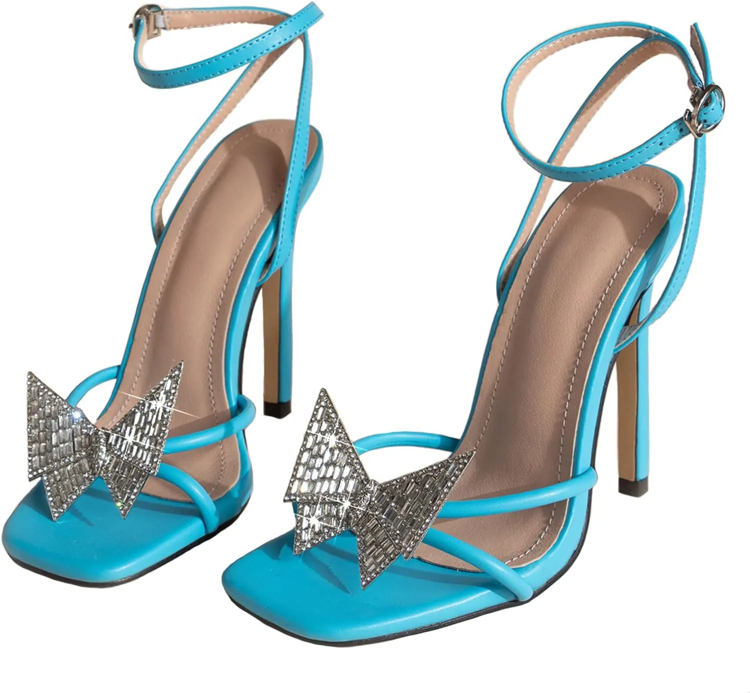 Womens Rhinestone Bow Sandal Pumps Sexy Latin High Heel Ballroom Dance Shoes Dancing High Heel Fashion Wedding Party Shoes