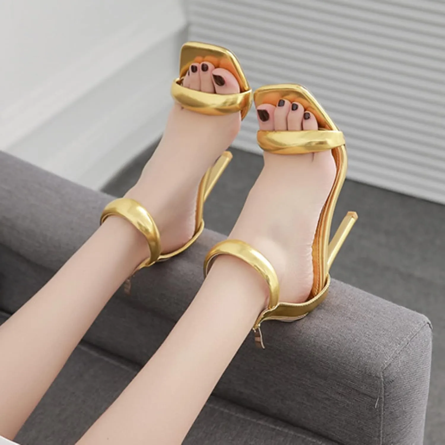 Womens Sexy Latin High Heel Minimalist Sandal Pumps Ballroom Dance Shoes Dancing High Heel Fashion Wedding Party Shoes
