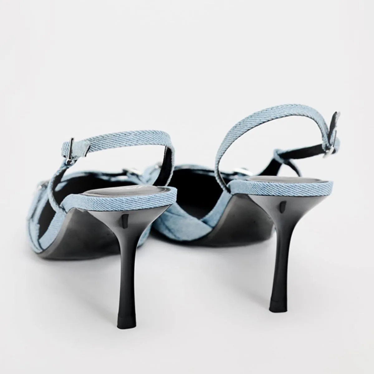 Women's Slingback High Heels Mules Faux Patent Leather Pump Bow Detail Buckle Closure Thin Heel Pointed Toe Wedding Party Office Dance Dress Shoes