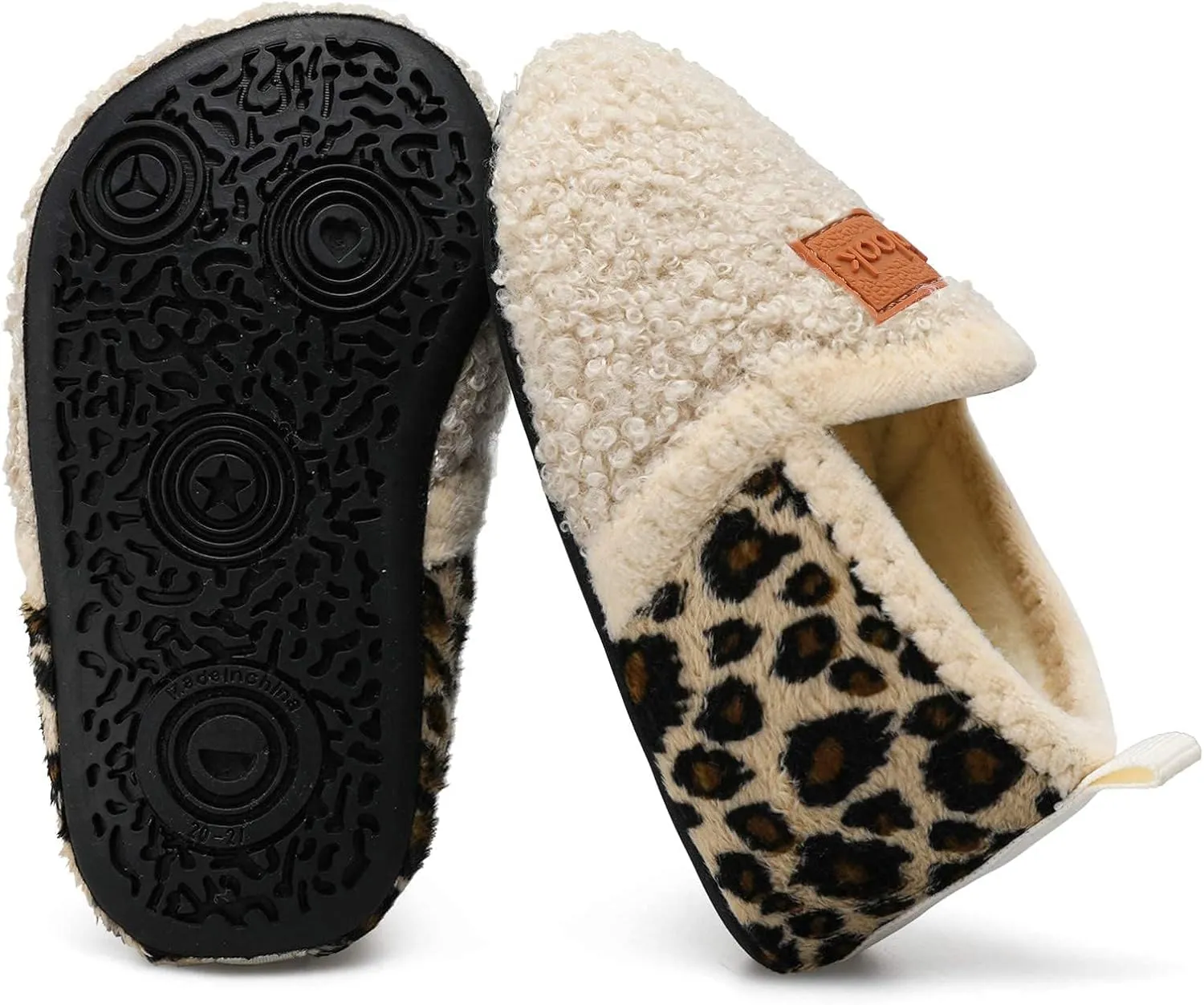 XIHALOOK Toddler Boys Girls House Slippers with Microfleece Lining Cozy Household Shoes Non-slip for Kids