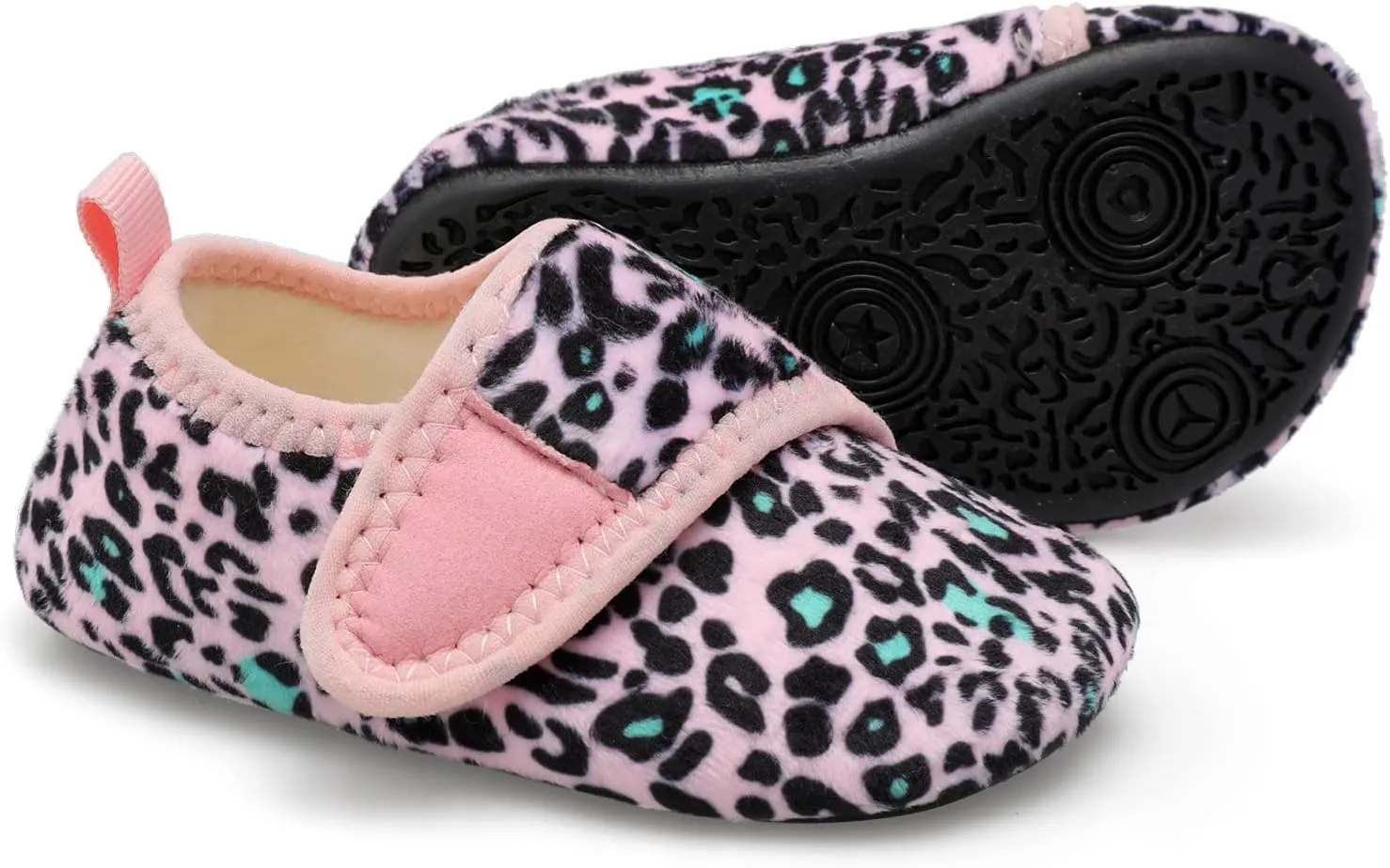 XIHALOOK Toddler Boys Girls House Slippers with Microfleece Lining Cozy Household Shoes Non-slip for Kids