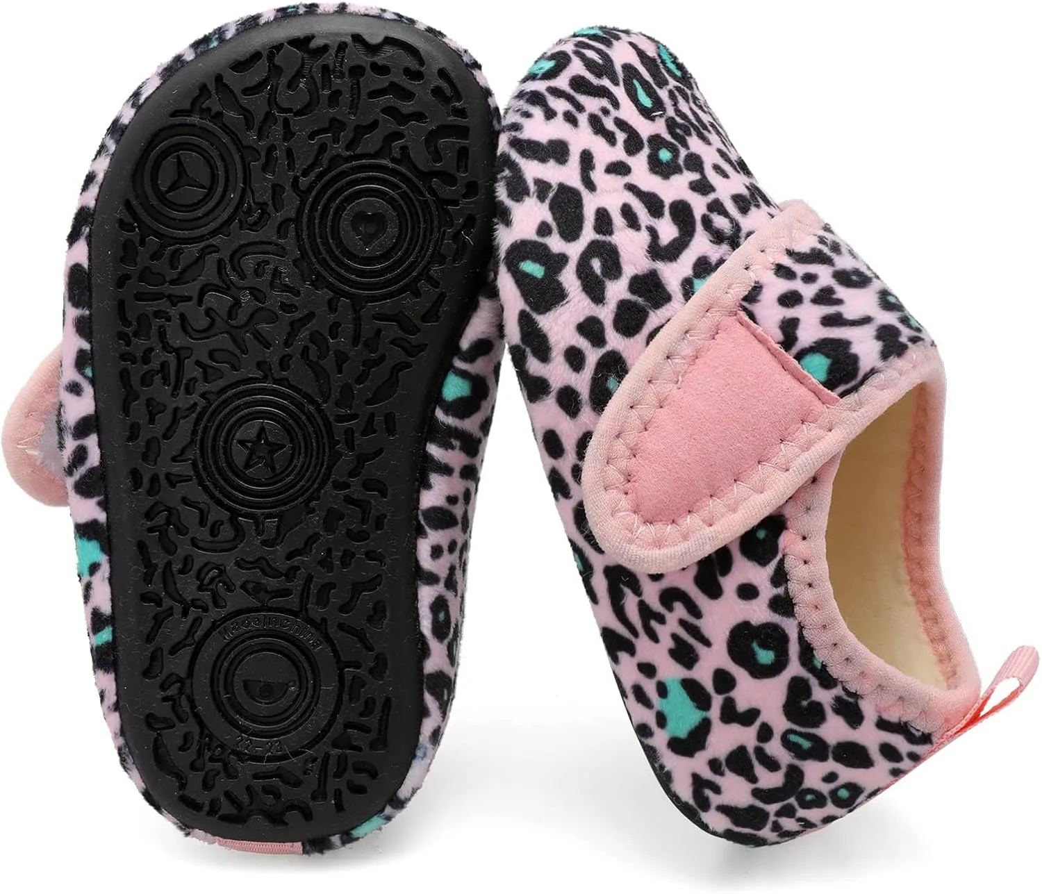 XIHALOOK Toddler Boys Girls House Slippers with Microfleece Lining Cozy Household Shoes Non-slip for Kids