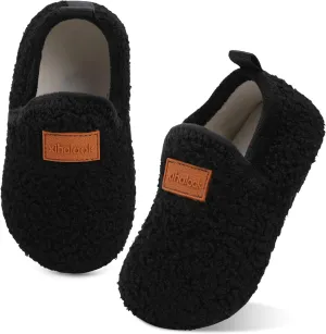 XIHALOOK Toddler Boys Girls House Slippers with Microfleece Lining Cozy Household Shoes Non-slip for Kids