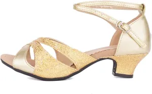 YKXLM Womens Latin Dance Shoes Peep Toe Ballroom Dance Dress Shoes for Wedding Evening Shoes,DY05