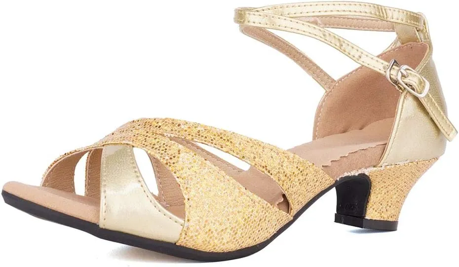 YKXLM Womens Latin Dance Shoes Peep Toe Ballroom Dance Dress Shoes for Wedding Evening Shoes,DY05