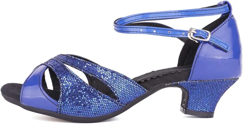 YKXLM Womens Latin Dance Shoes Peep Toe Ballroom Dance Dress Shoes for Wedding Evening Shoes,DY05
